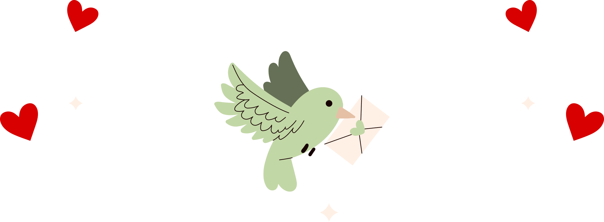 Bird delivering a message symbolizing trust, safety, and genuine connections in a dating app